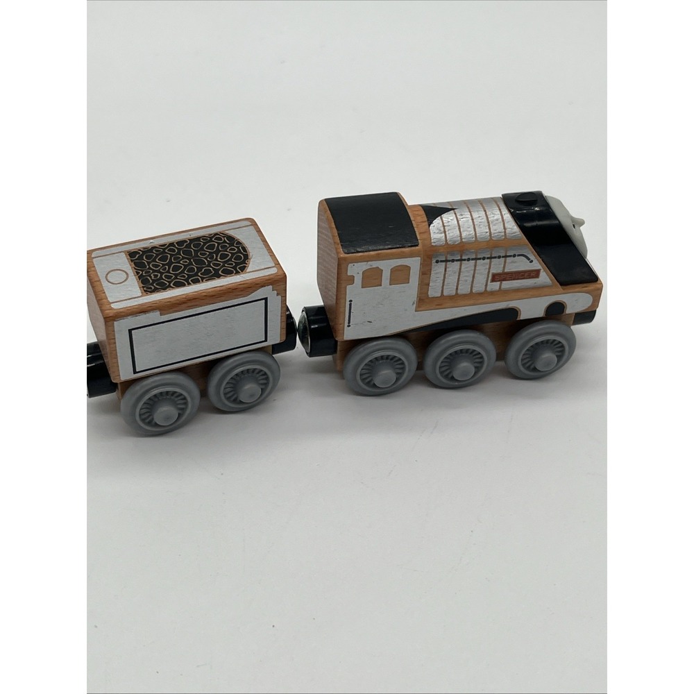 Thomas & Friends Wood Spencer Engine & Tender Set FHM42 Wooden Railway Train - Picture 10 of 16